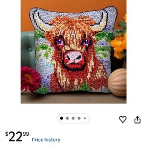 Colorful Highland Cow Pillow